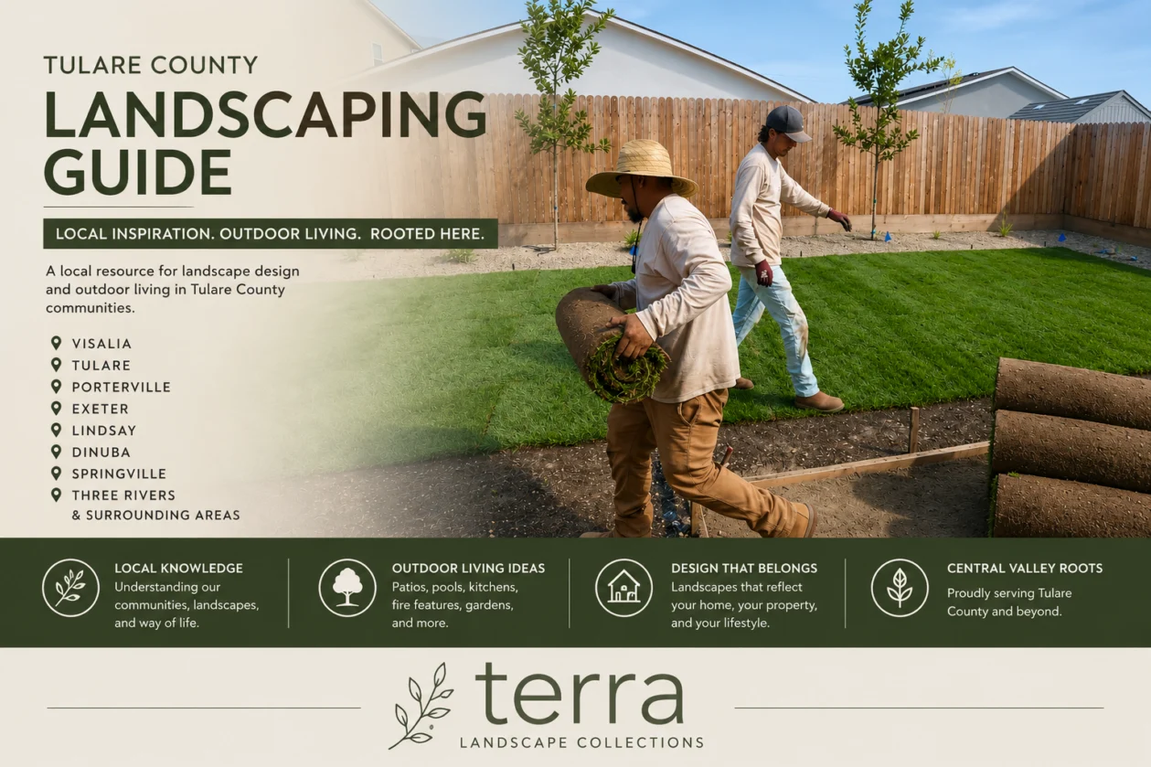 Cover of Tulare County Landscaping Guide featuring outdoor living designs
